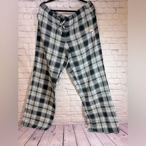 NFL Team Apparel Womens Pittsburgh Steelers Plaid Flannel‎ Lounge Pajama Pants L